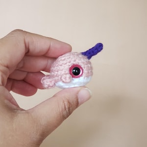 Mini Narwhal Crochet Pocket Pet Plush Desk Toy | Narwhal Keychain | Narwhal Ornament