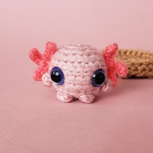 Custom Axolotl Plush Crochet Stuffed Animal: pocket hug ~ desk pet ~ car charm ~ ornament ~ keychain