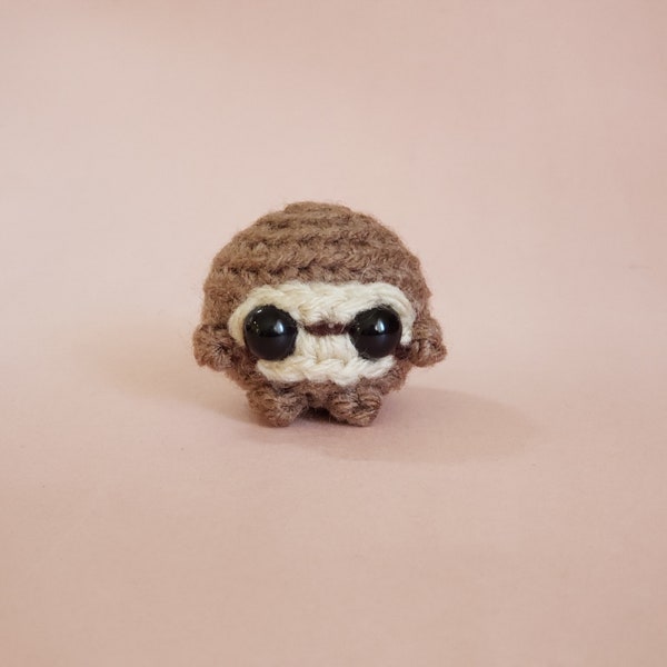 Mini Sloth Crochet Pocket Pet Plush Desk Toy | Sloth Keychain Purse Charm | Sloth Ornament | Gifts under 15