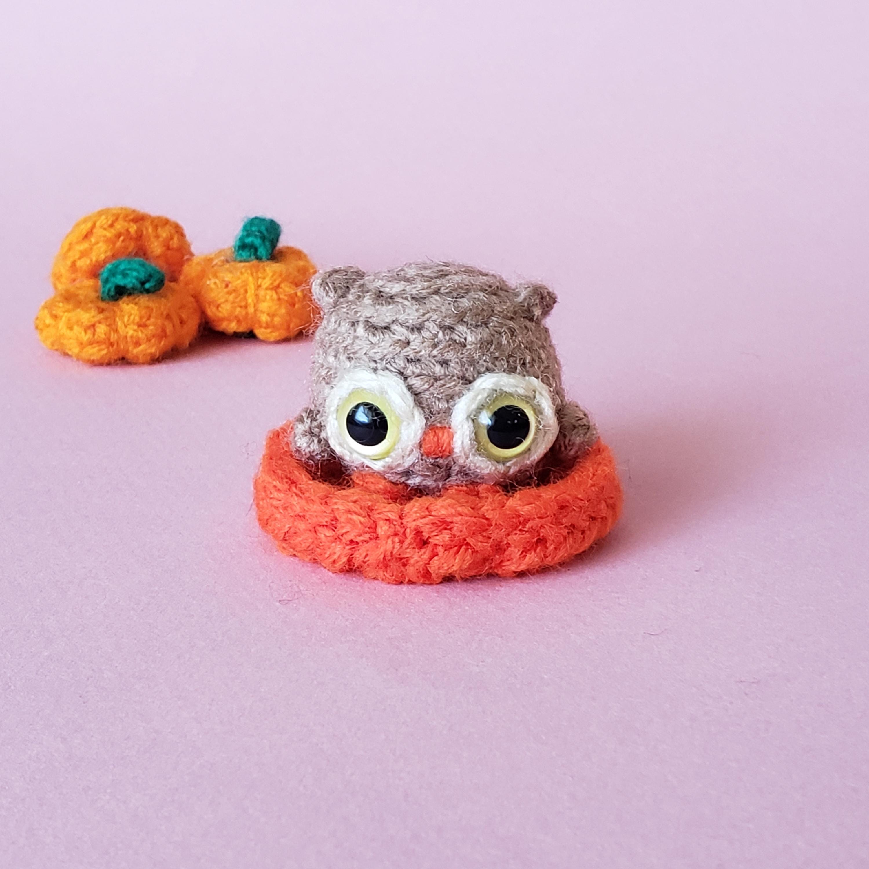 Custom Owl Crochet Mini Plushie: pocket hug ~ desk pet | Personalized Birthday Gift