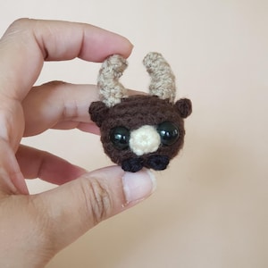 Bull Custom Crochet Mini Plushie: Taurus Zodiac stuffed animal ~ desk pet ~ pocket hug