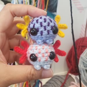 Custom Axolotl Pocket Plush Desk Pet Toy | Personalized Gift for Axolotl Lovers | Tiny Mudpuppy keychain | Salamander ornament