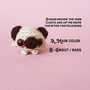 Mini Toy Pug | Dog Keychain | Crochet Car Charm Doggy | Puppy Ornament | Gifts under 30 image 7