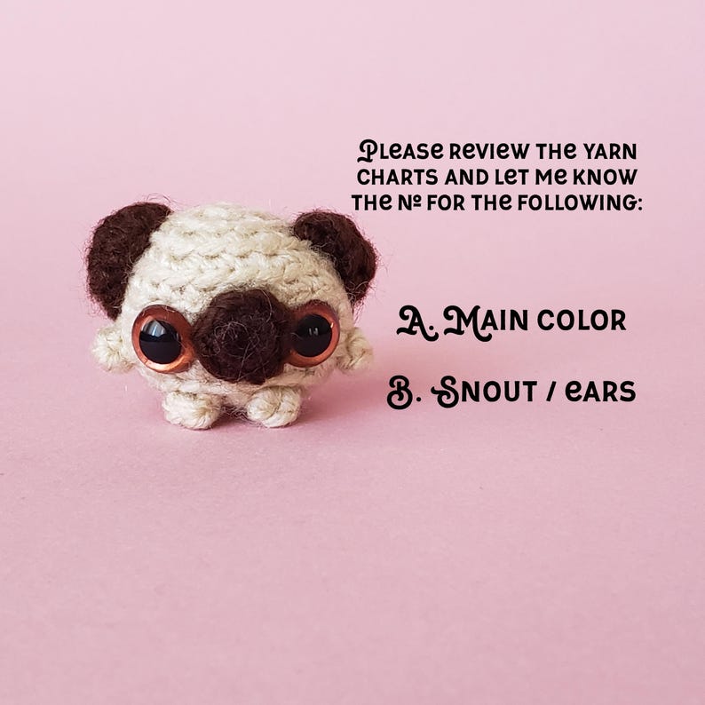 Mini Toy Pug | Dog Keychain | Crochet Car Charm Doggy | Puppy Ornament | Gifts under 30 image 7