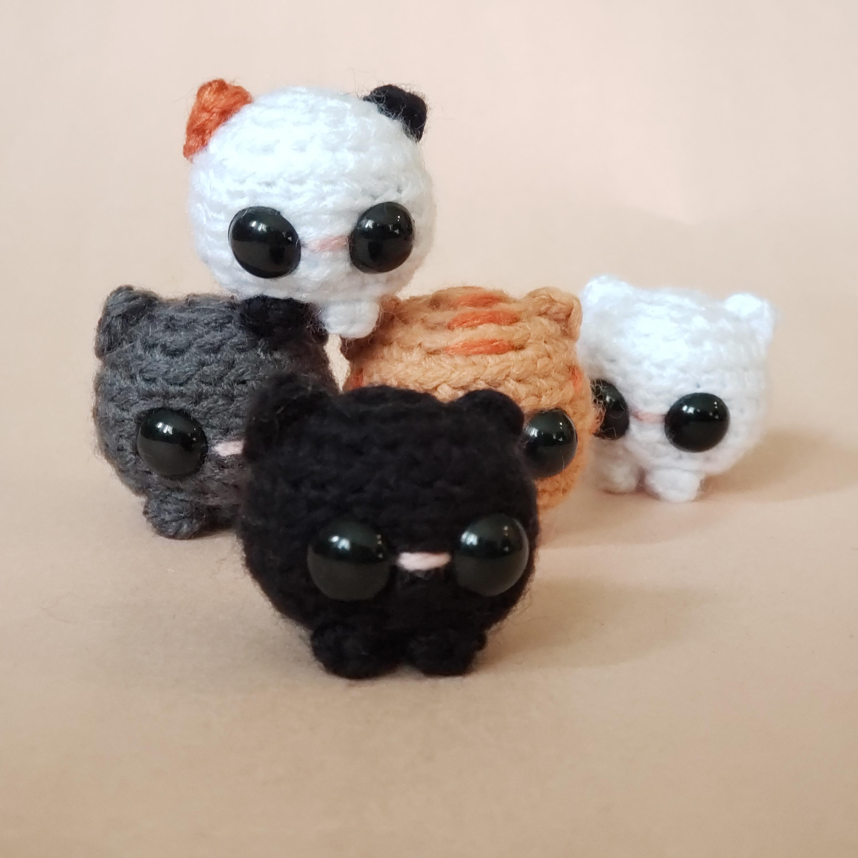 Mini Crochet Cat Plushie: Pocket Kitten Toy, Cat Lover Gift