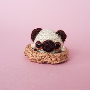 Mini Toy Pug | Dog Keychain | Crochet Car Charm Doggy | Puppy Ornament | Gifts under 30 image 2