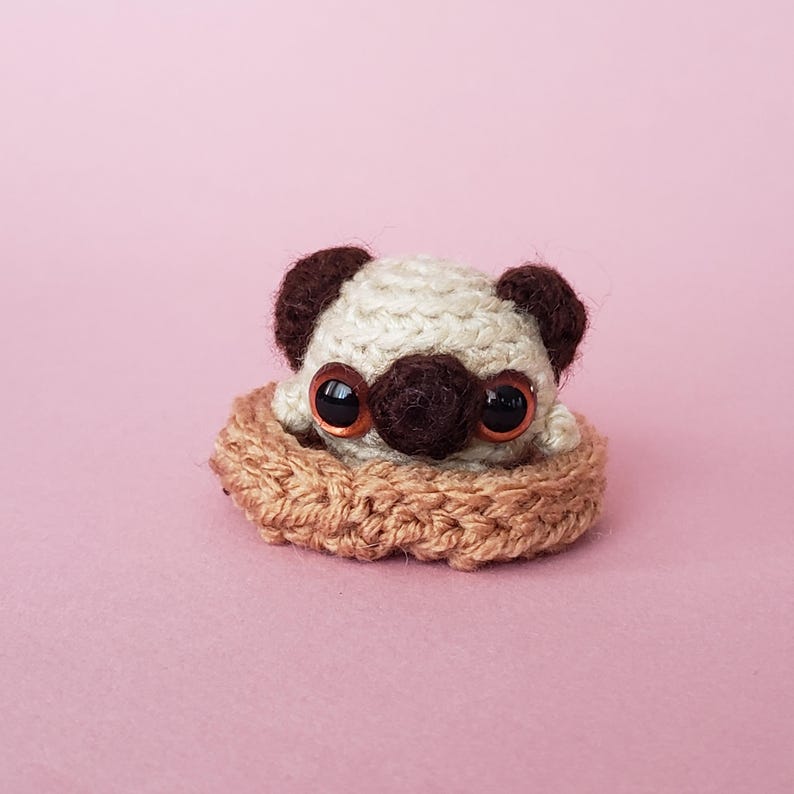 Mini Toy Pug | Dog Keychain | Crochet Car Charm Doggy | Puppy Ornament | Gifts under 30 image 2