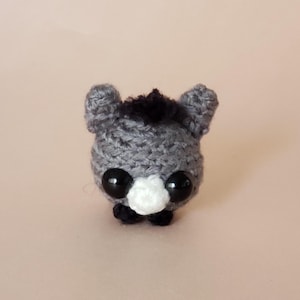 Mini Donkey Desk Toy | Handmade Crochet Plush Pocket Desk Pet | Donkey Ornament | Donkey Keychain | Plushie Car Charm