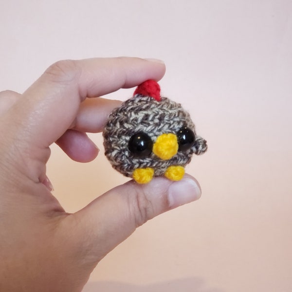 Mini Hen Crochet Pocket Pet Plush Desk Toy | Chicken Ornament | Hen Keychain Purse charm