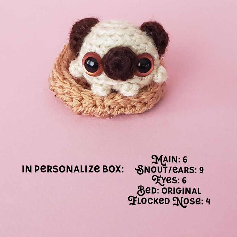 Mini Toy Pug | Dog Keychain | Crochet Car Charm Doggy | Puppy Ornament | Gifts under 30 image 6