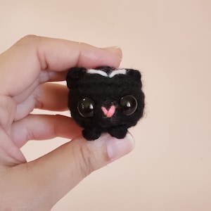 Mini Skunk Crochet Pocket Pet Plush Desk Toy | Skunk Ornament | Skunk Keychain | Skunk Car Charm