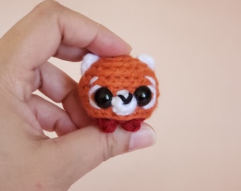 Mini Red Panda Crochet Pocket Pet Plush Desk Toy | Ornament | Keychain | Car Charm