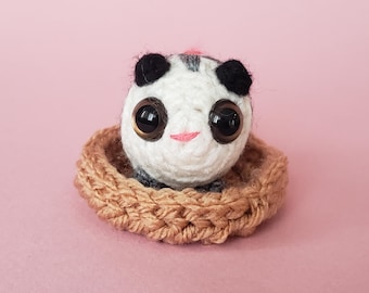 Opossum Custom Crochet Mini Plushie: pocket desk pet ~ car charm ~ ornament ~ keychain