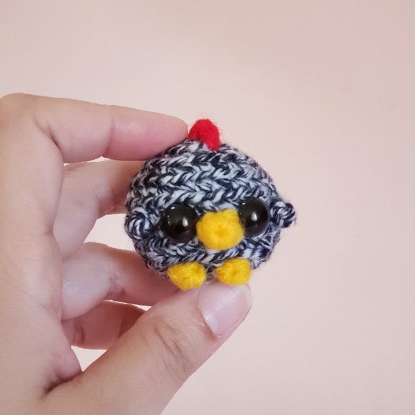 Mini Hen Crochet Pocket Pet Plush Desk Toy | Chicken Ornament | Hen Keychain Purse charm