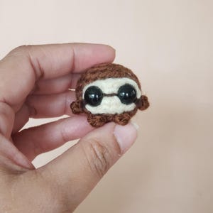 Mini Sloth Crochet Pocket Pet Plush Desk Toy | Sloth Keychain Purse Charm | Sloth Ornament | Gifts under 15
