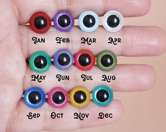 Custom My Critter : Add Hand Painted Eyes - Round Birth Month Colors