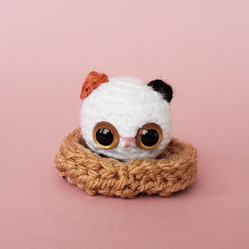 Calico Cat Custom Crochet Mini Plushie: pocket hug ~ desk pet image 2