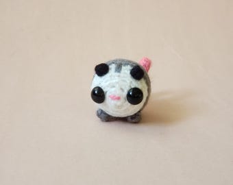 Mini Crochet Opossum Plush: Pocket Pet Desk Toy