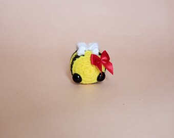 Mini Bee Crochet Pocket Pet Plush Desk Toy | Ornament | Keychain | Bee Gifts under 20 - ooak