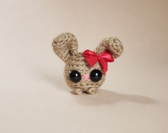 Bunny Plush Stuffed Animal | Tiny Cute Rabbit Gift Idea | Pocket Desk Pet | Ornament | Bookbag Purse Keychain Tag