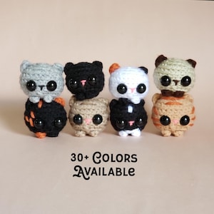 Mini Cat Crochet Pocket Pet Plush Desk Toy | Cat Keychain | Cat Ornament | Cat Car Charm | Gift for Cat Lovers