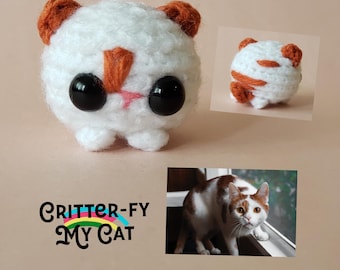 Custom Cat Plush Portrait | Caricature Pocket Plush available as a desk toy, keychain, ornament, car charm or brooch : Critter-fy My Cat