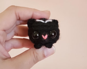 Skunk Custom Crochet Mini Plushie: pocket hug ~ desk pet