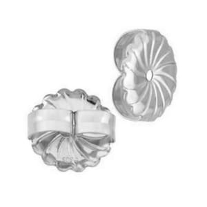 Sterling Silver Giant Friction Ear-nuts Backings for Post Earrings. Sterling Silver-Rhodium