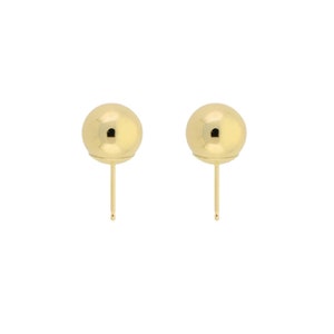 TousiAttar Ball Stud Earrings 14k Gold Earring for Women Unique Jewelry for Everyday Diameter 6mm or 0.23 inch Jewelry for sensitive ears