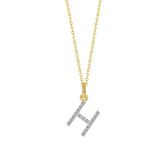 Tousiattar Diamond Letter Necklace H 
