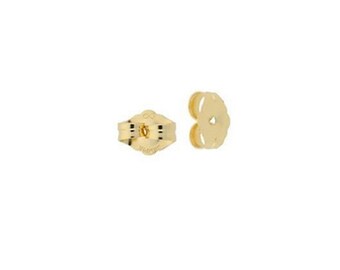 Tousi 1 Pair Solid 14k Yellow Gold Push Back Friction Post Nut Backing Replacement For Earrings