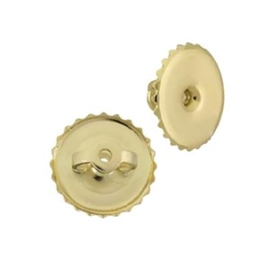Tousi screw back earrings replacement screw backs for diamond stud earrings screw back earrings for adults 9mm solid 14k  yellow gold