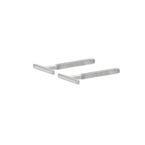 TousiAttar Bar Stud Earrings  14k White Gold Line Studs Earring with Screw Back  Real Solid Tiny T line Post for Everyday Nice Jewelry Gift