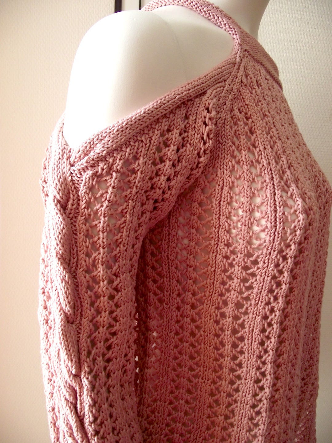 KLAAR OM TE VERZENDEN. Oud roze trui blote schouders lange Etsy