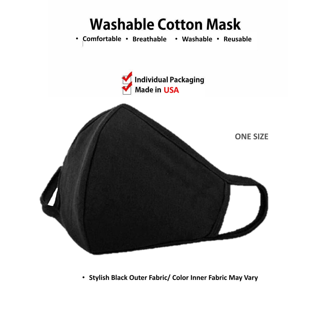 2pcs Unisex Face Mask Protect Reusable 100 Cotton Blend Comfy Washable