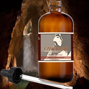 Hand Crafted Beard and Mustache CEDARWOOD Beard Oil Conditioner 2 oz By CAVEMAN® Beard Care Shave, All Natural, Beard Grooming Kit, Balm