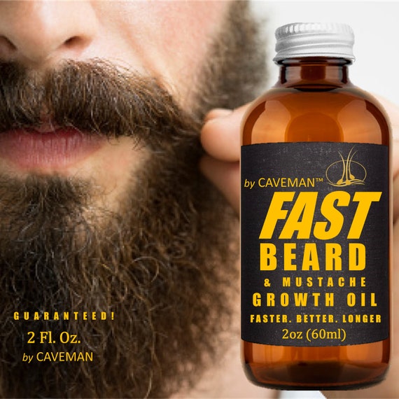 Caveman Premium Growth Beard Oil 2 Oz 60ml Fast Beard Etsy