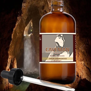 Beard Oil VIRGIN SANDALWOOD Scented Beard Oil For Men Made with Natural Oils. Beard Oil Conditioner. Great Holiday Gift for Him By CAVEMAN®
