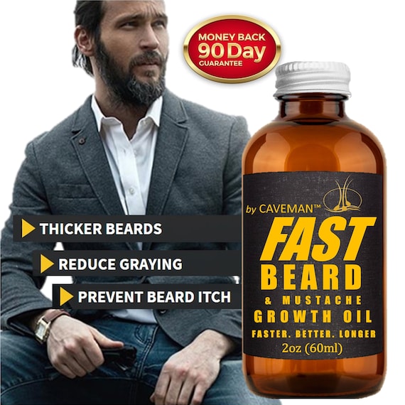 Caveman Premium Growth Beard Oil 2 Oz 60ml Fast Beard Etsy