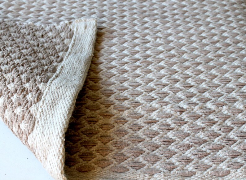 Cream And White 30 X 98 Ft Cotton Rug Kitchen Floor