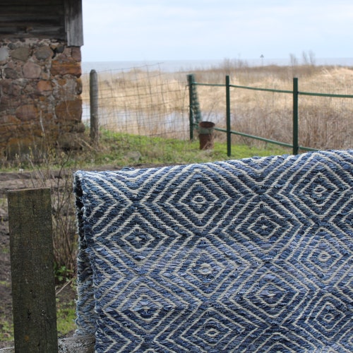 Denim Blue Kitchen Rug / Denim Floor Rug / Scandinavian Design Etsy