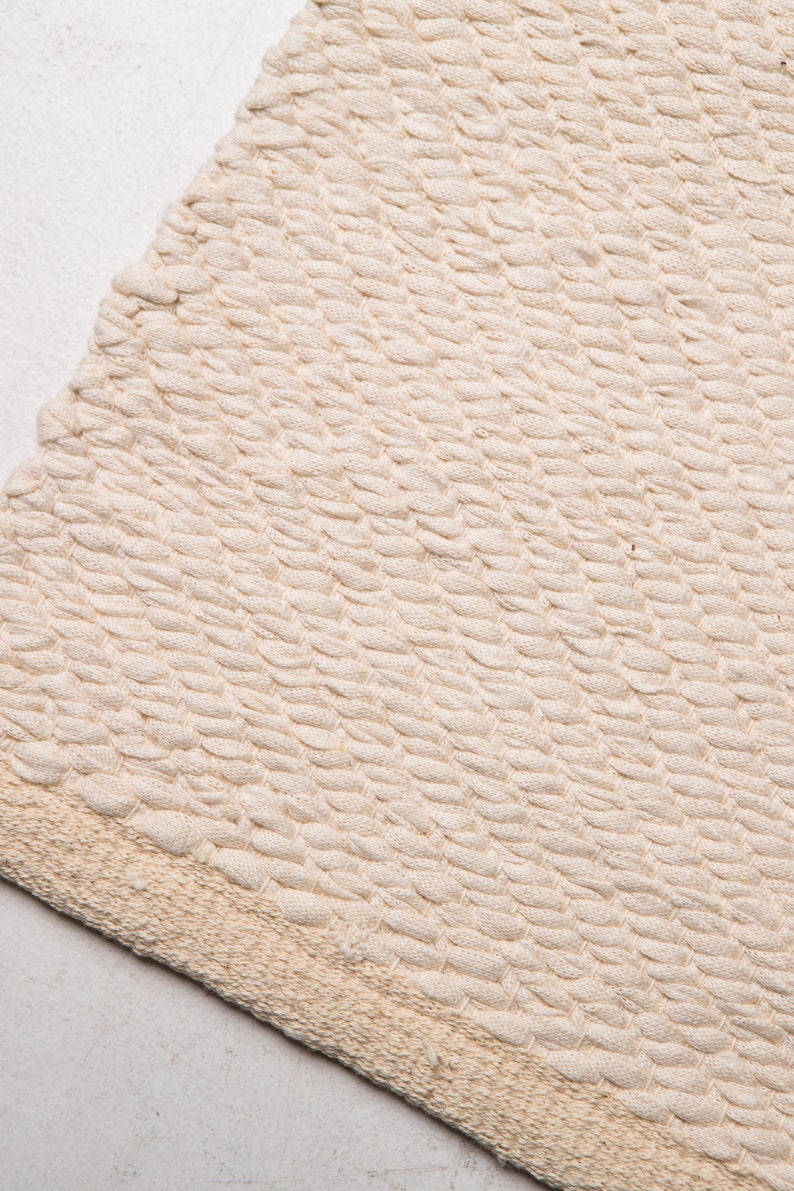 Cotton Yoga Mat, Natural White Cotton Yoga Mat, Cotton Rug, Fitness Mat, Handwoven Cotton Yoga