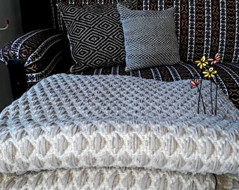 Cream White Geometric Rug: Washable Scandinavian Cotton Rug