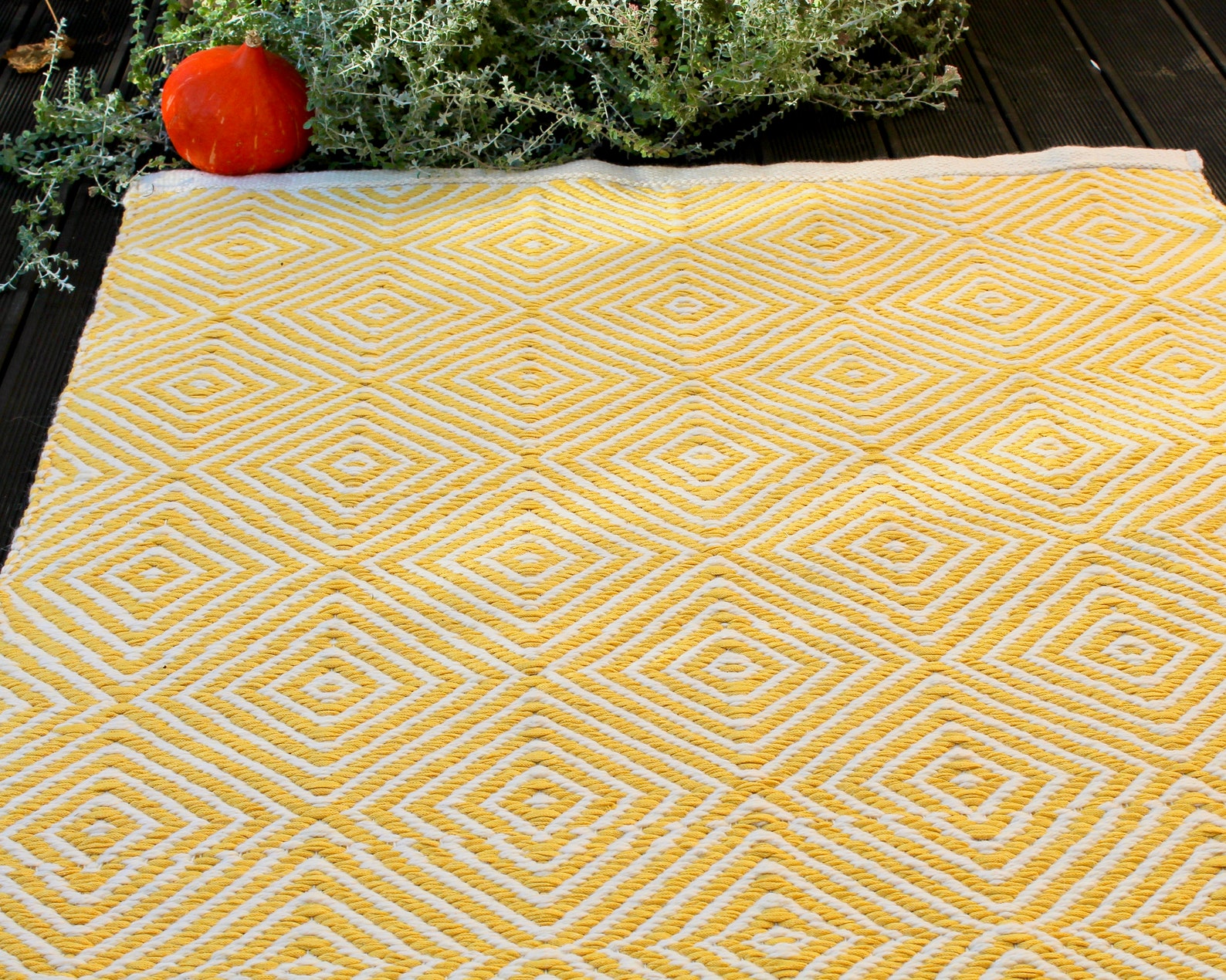 Area Yellow Runner Rug / Modern Yellow Kitchen Area Rug / Soft Etsy