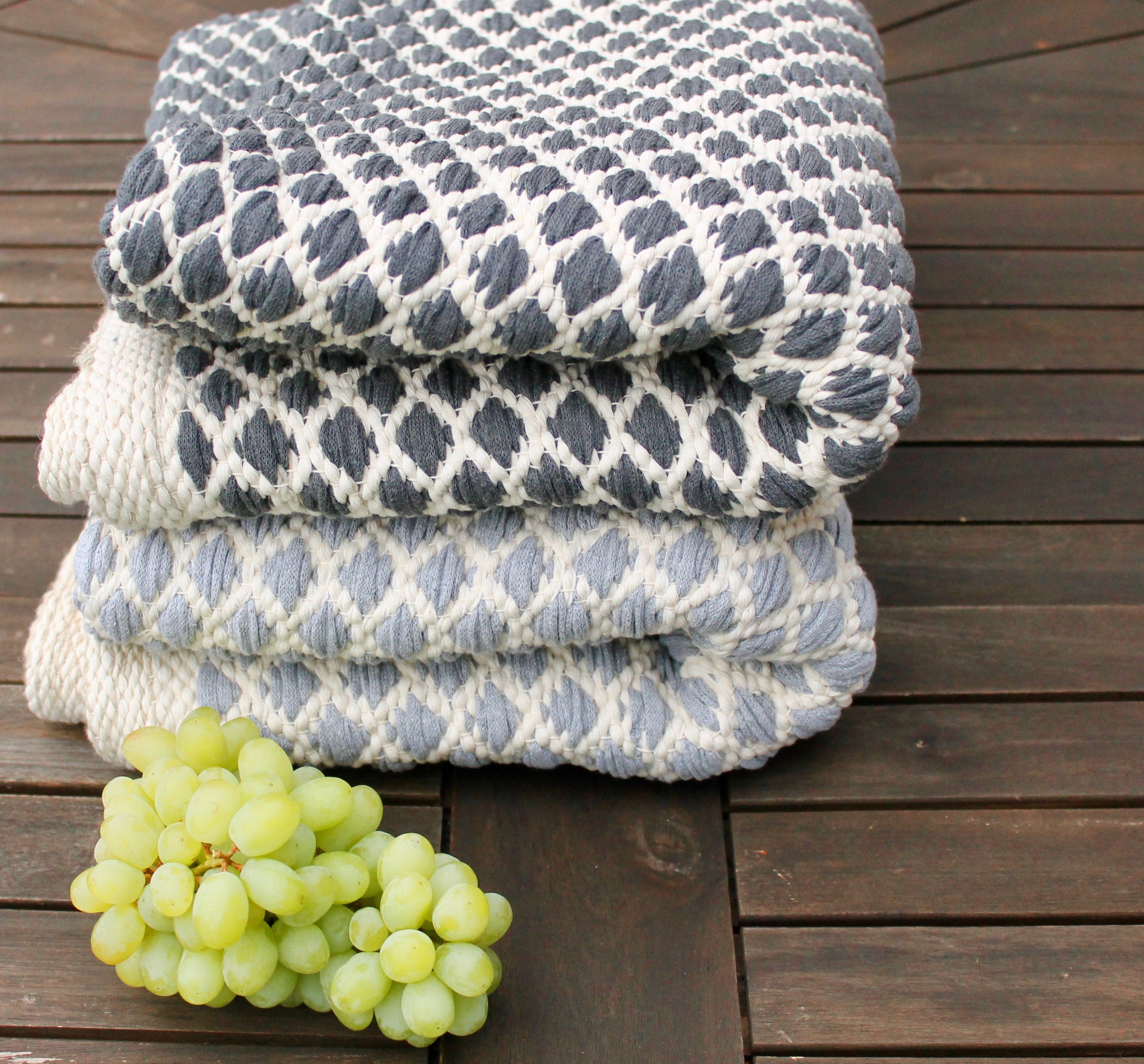 Gray and White Multiple Sizes Cotton Rug / Geometric Etsy