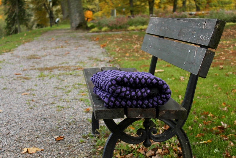 Purple and black geometric runner rug / Multiple size runner rug / Geometric purple and black runner rug / Kitchen rug / Bedroom rug image 6