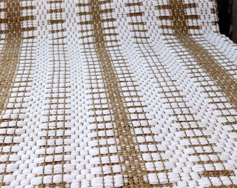 Natural White and beige cotton rug / Scandinavian stile rug runner / washable modern living room rug runner / natural white  nursery rug