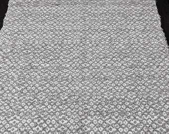 Handmade Cotton Rug Runner: Soft Beige & White Kitchen Rug