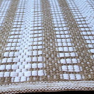 Natural White and beige cotton rug / Scandinavian stile rug runner / washable modern living room rug runner / natural white  nursery rug