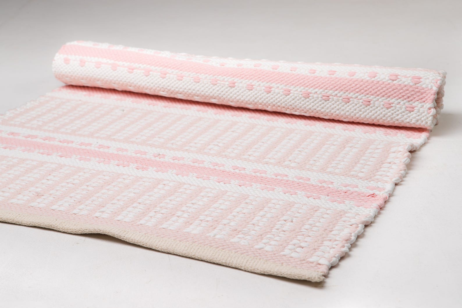 Baby Pink and White Nursery Rug / Scandinavian Runner Rug / Etsy